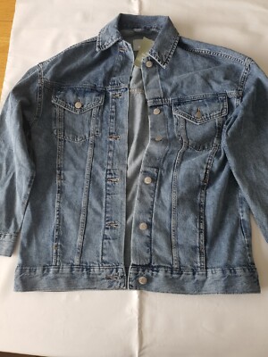 Women's XS H&M Oversized Denim Jacket Blue UK