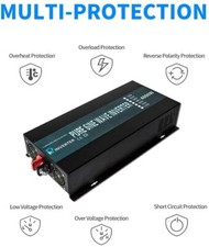 WZRELB 4000W 24V DC TO AC Off Grid Pure Sine Wave Power Inverter Remote Control