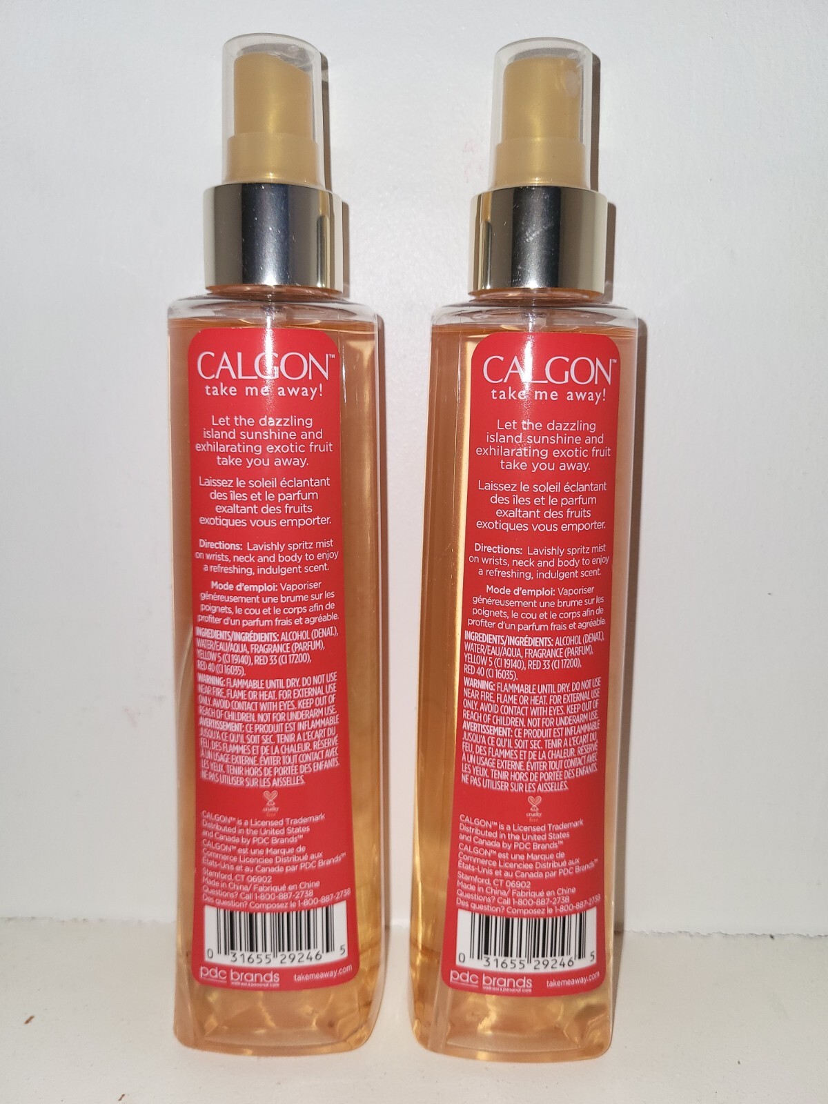 Calgon Take Me Away Hawaiian Ginger Unisex Body Spray, 8 Oz, Pack of 2
