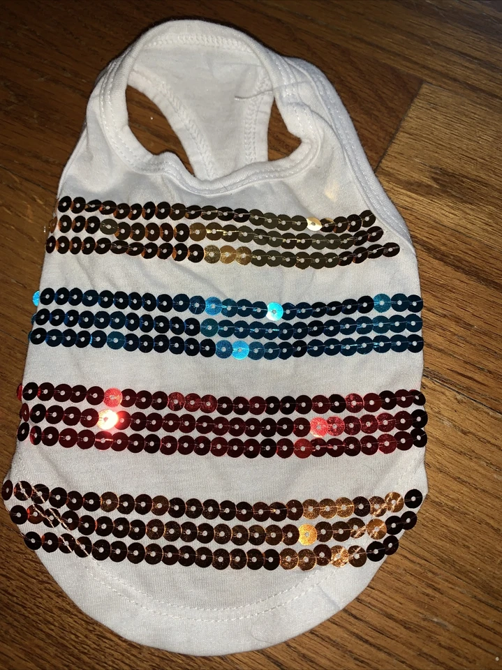 Glamour Dog Chihuahua Rainbow LGBTQ Size XXS Sequin Halter Tank Top ❤️tb5m15 - Image 2 of 3