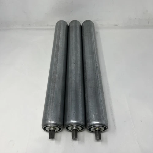 (Lot of 3) Frantz 1.9" OD x 16" Conveyor Gravity Roller 1/2" Hex Axle USA