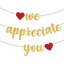 We Appreciate You Banner Glitter Appreciation Backdrop for Doctor Nurse Teacher