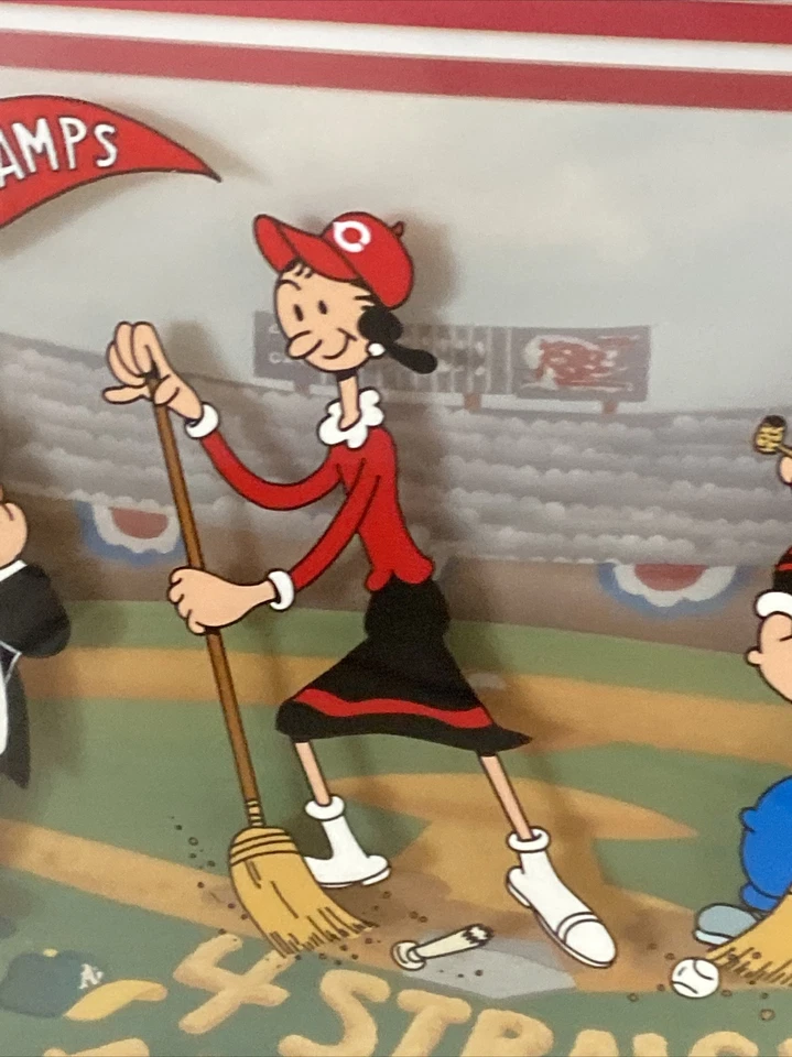 Sericel M.Waldman Signed Popeye Clean Sweep Cincinnati Reds Baseball LE 125 - Image 4 of 4