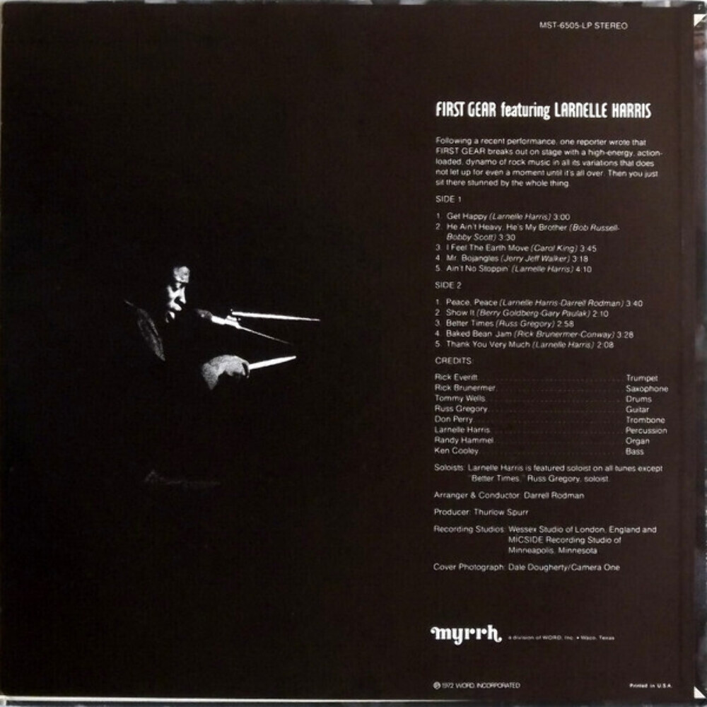 洋楽 FIRST GEAR Larnelle Harris LP First Gear Featuring Larnelle Harris - First Gear (LP, Album