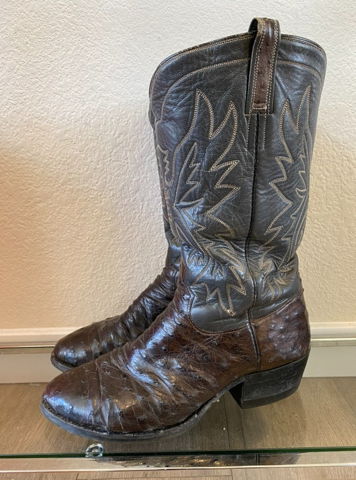 Paul Wheeler Custom Made Tan Ostrich Leather Cowboy Boots Mens 10 D Estimated Ostrich Cowboy Boot - Etsy main image 4