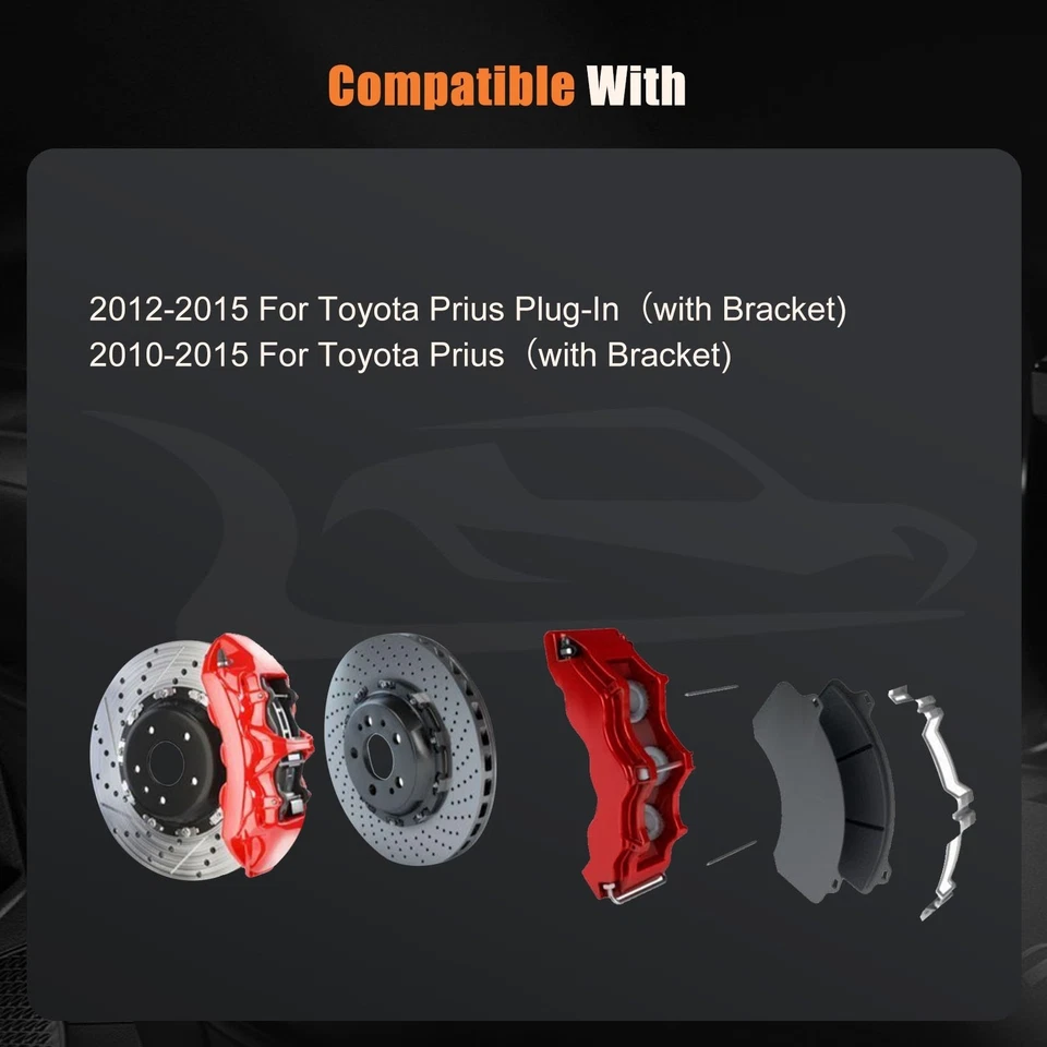 Kit de pinzas de freno traseras de 2 piezas para Toyota Prius 2010 2011 2012 2013 2014 2015 Foto 3 de 4