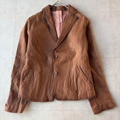 Pas de Calais Brown Lamb Leather Jacket Size 38 - Vintage Style