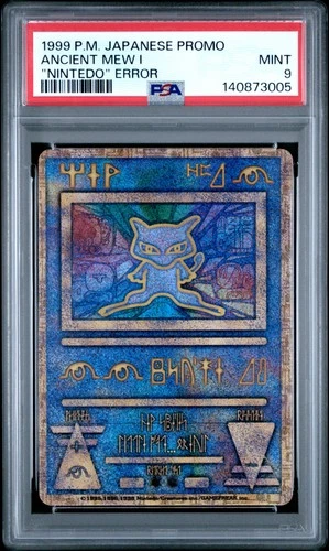 1998-99 POKEMON JAPANESE PROMO "NINTEDO" ERROR ANCIENT MEW I PSA 9