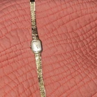 Vintage Timex Gold Tone Rectangle Analog Women's Bracelet Watch Roman Numerals