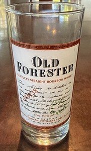 Old Forester Kentucky Straight Bourbon Whiskey Drinking Glass France 10oz