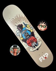 Skateboard Deck Flip Pro Model Geoff Rowley – Crâne Rouge Squelette Foil – Rare