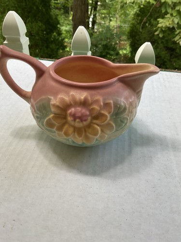 Vintage Hull Art Pottery Pink Water Lily Flower Creamer Cream Pitcher L-19-5 EUC - Picture 3 of 11