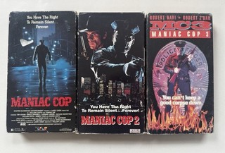Maniac Cop 1 2 & 3 VHS Trilogy Lot Rare Cult Horror Bruce Campbell Lustig TWE