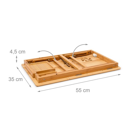 Bandeja cama mesa portátil soporte para laptop 4 niveles ligero ligera plegable - Imagen 6 de 8