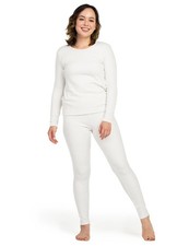 Women's Thermal Underwear Set Fleece Lined Long Johns Top Shirt  Bottom Soft...