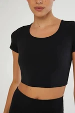 IVL Black Open Back Drawstring Crop Top. Sz M. NWT!