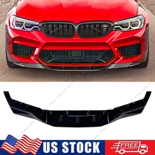Gloss Black For BMW F90 M5 Competition 2018-20 R Style Front Bumper Lip Splitter