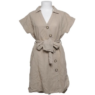 Zara Basic, Blusenkleid, Größe: M, Beige, Einfarbig, Damen #r3p