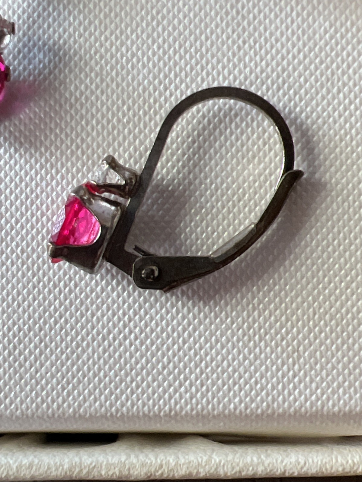 Ruby Sterling Silver 925 Leverback Drop Earrings … - image 4