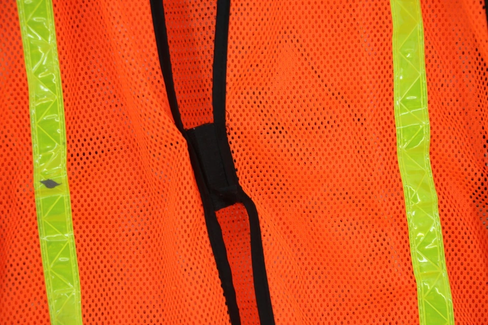 River City Garments Adult One Size Mesh Safety Vest Neon Orange Yellow - Image 3 of 4