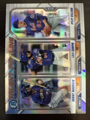 2021 Bowman Talent Pipeline #TP-NYM Luis Carpio Ronny Mauricio Ryley Gilliam