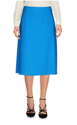 KI6?Who Are You? Blue Asymmetrical Front Zipper A-Line Wrap Midi Skirt Sz 6/42
