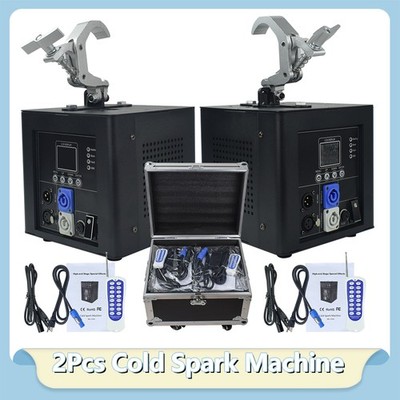 2pcs 800W Suspended Waterfall Cold Spark Machine Sparkler Fireworks W/Fly Case