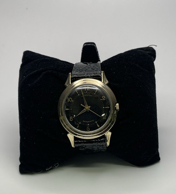 Vintage Hamilton Automatic Dress Watch Black Dial Gold Numerals Fresh Service