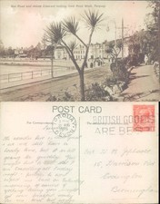 Sea Road and Abbey Crescent Rock Walk Torquay 1925 postmark Cities Towns