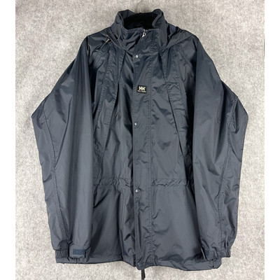 Helly Hansen Hellytech Windbreaker Anorak Jacket Mens Large Blue Hooded Full Zip