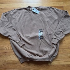 Vintage 90s Tultex Blank Sweatshirt Mens Medium Brown Crewneck Raglan USA NEW