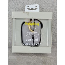 heyday AirPods Pro Gen 1  2 Earbud Case Cover Gray Silicone Carabiner Clip