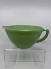 Vtg Fire King Jadeite Green Batter Bowl Banded Mixing W Spout & Handle READ