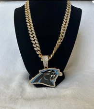 Carolina Panthers Necklace 24 In Chain, Gold