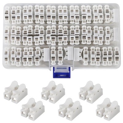 Push Quick Wire Cable Connector, White Wiring Terminal ,100Pcs or 55 Pcs