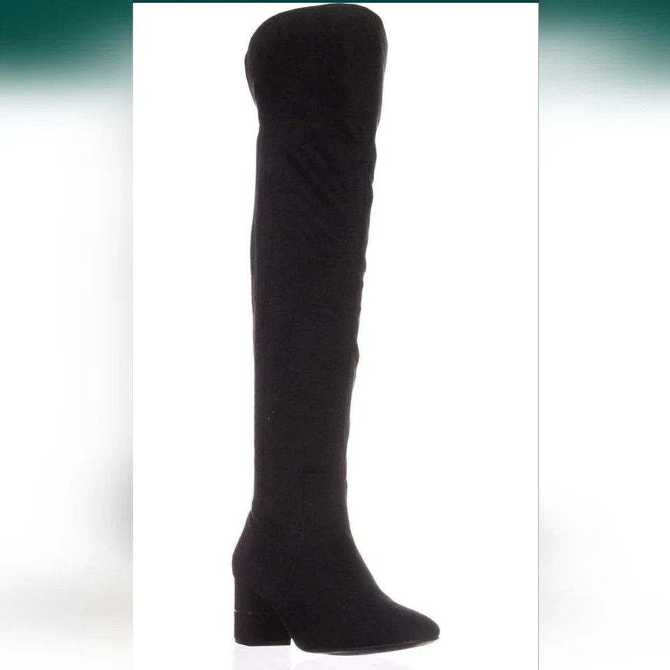 Женские модные замшевые сапоги Alfani Novaa с закрытым носком выше колена черные, размер 6,0 M - Изображение 4 из 4