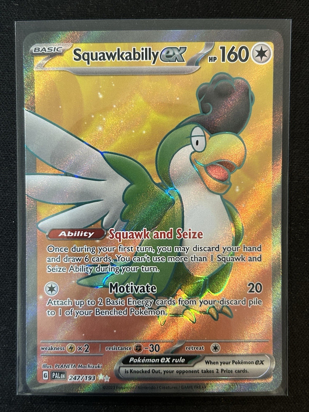 Squawkabilly ex 247/193 Sv02 Paldea Evolved Full Art Ultra Rare Holo