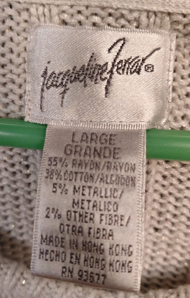 2 suéteres vintage Jacqueline Ferrar para mujer tejido con cable pulóver topo y gris nuevos Foto 3 de 4