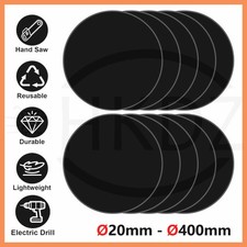 Black Plastic Circle Discs Perspex Acrylics Laser Cut Diameter 20mm - 400mm