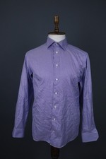 Eton Blue Textured Slim Fit Long Sleeve Button Down Dress Shirt Size 42 / 16.5