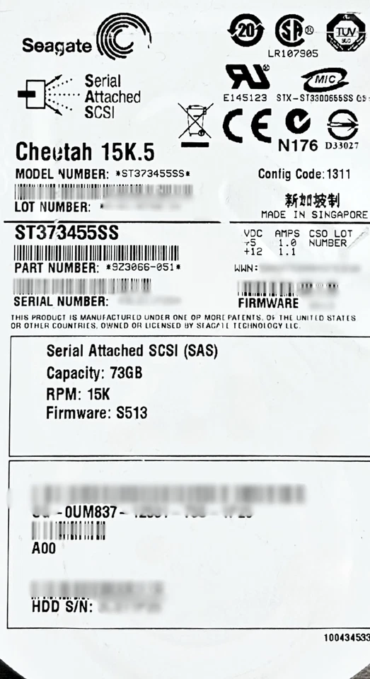 Dell UM837 73GB 15K SAS 3.5 Inch 3G HDD Hard Disk Dive - Image 2 of 4