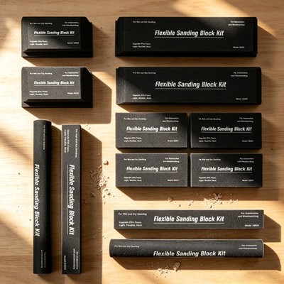 12Pcs Wet Dry EVA Foam Sanding Block Flexible Auto Body Grinding Polishing Kit