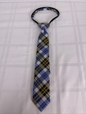 Cat and Jack Plaid Neck Tie-Kids Size M/L ZIP Adjustable. Blue, yellow, white
