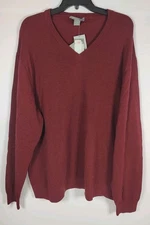 Daniel Cremieux Men's 100% Cotton V-Neck Sweater Size XXLRed Heather NWT