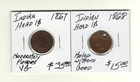 INDIAN HEAD CENT 1868 in holed w/bend Good condition This is for Right Coin Only