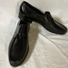 Florsheim Imperial Mens Black Leather Shoes 10.5B 10.5 B Slip On Loafers NWOB FS