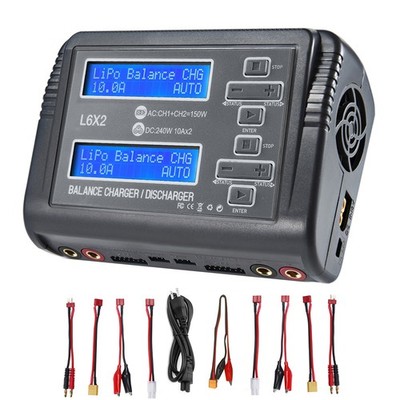LiPo Battery Charger Dual RC Battery Charger Discharger 240W 10A for RC Car Boat