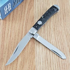 Rough Ryder Midnight Ice Trapper Pocket Knife Stainless Steel Blades CF Handle