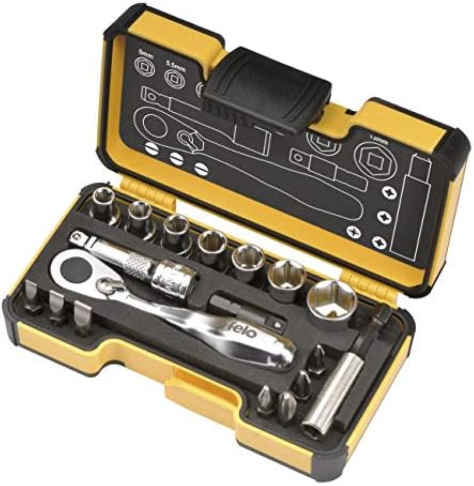 JGO. MINI-CARRACA XS18 Felo: Set 18 Pezzi Professionale per Spazi Stretti