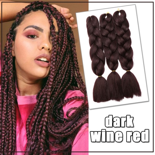 Crochet Jumbo Braiding Hair Extensions Afro Colored Box Braids Strand Natural AU - Picture 24 of 56